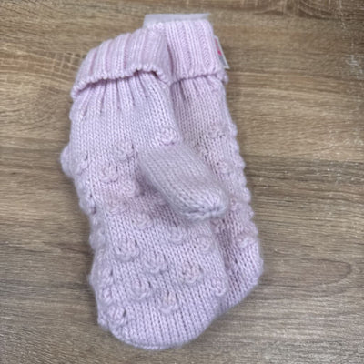 Pink Knit Mittens: pink-unisex-