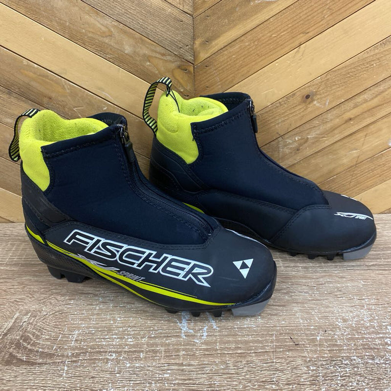 Fischer - Kids XJ-Sprint NNN XC Ski Boots - MSRP $119: Black/Yellow-children-35