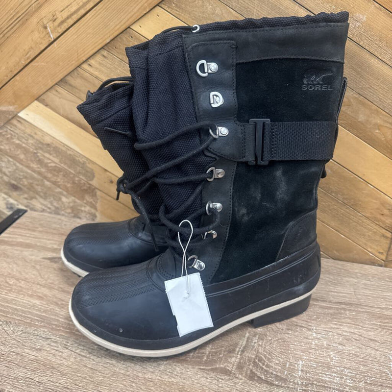 Sorel - Slimpack Boots - MSRP compared $200: Black/White-women-9
