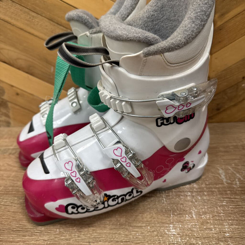 Rossignol Fun Girl Ski Boots: White and pink-girls-22.5