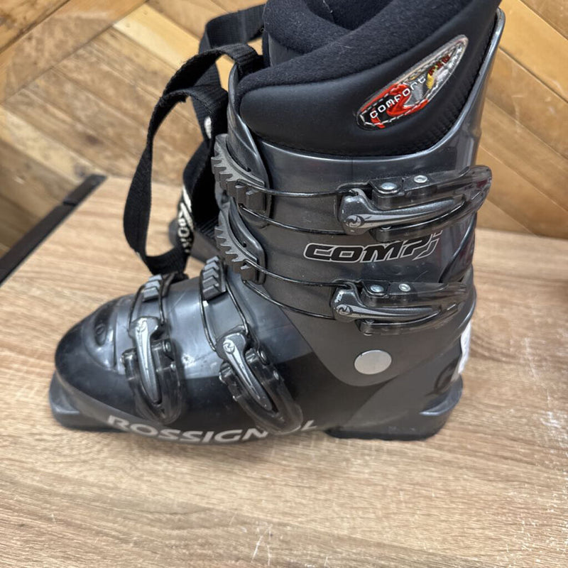 Rossignol- comp jr downhill ski boot- MSRP $160: Black Silver --22.0