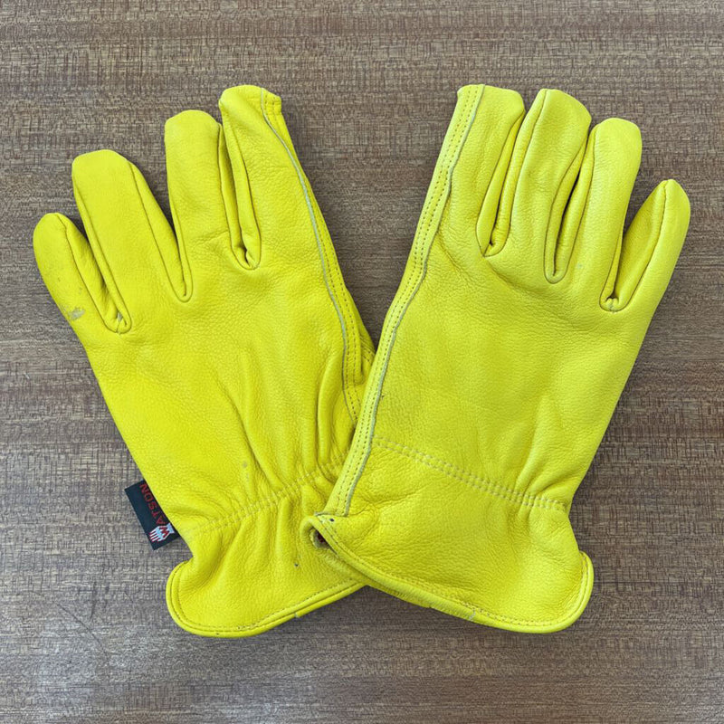 Watson Gloves - Fleece-Lined Light Leather Gloves - MSRP $45: Yellow-unisex-XL