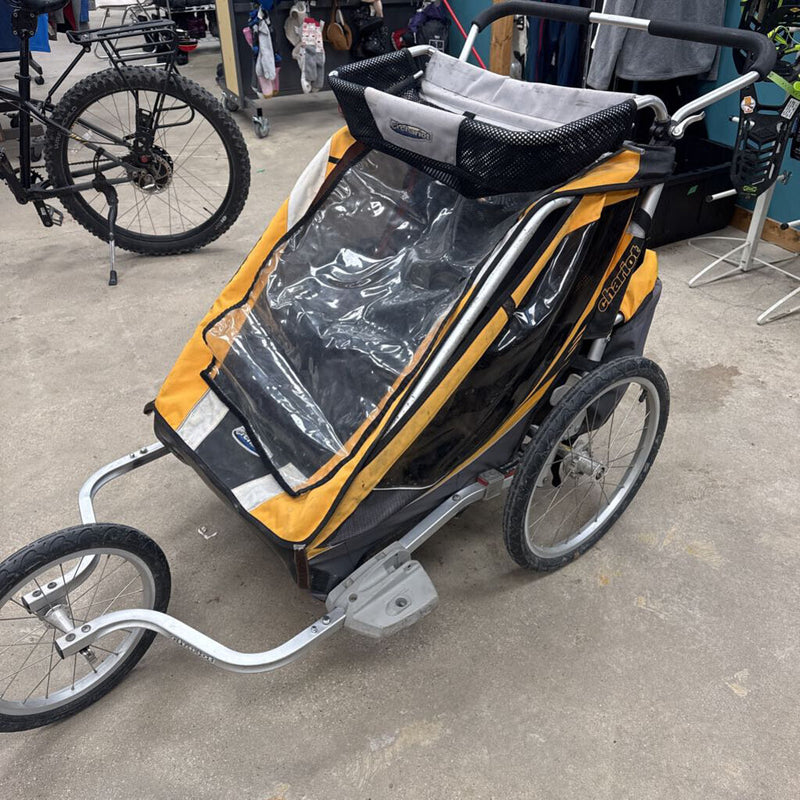 Thule Chariot 2- bike attachment/infant sling/ top rack included : Yellow --double