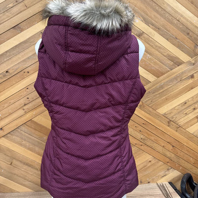 WindRiver - Women's Hooded Puffer Vest: Maroon/Violet-women-LG