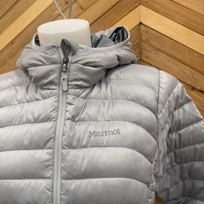 Marmot - Women's Hooded 650 Down Fill Puffer Jacket - MSRP comp $200: Grey/Silver-women-MD