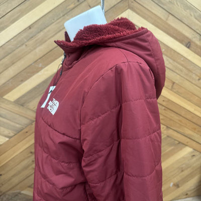 The North Face - Women’s Insulated Mossbud Long Jacket - MSRP $270 : red-women-LG