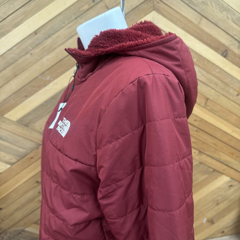 The North Face - Women’s Insulated Mossbud Long Jacket - MSRP $270 : red-women-LG