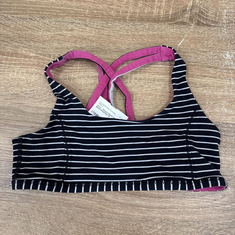 ivivva - Striped Sports Bra: Black/White/Pink-children-14