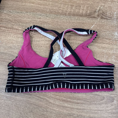 ivivva - Striped Sports Bra: Black/White/Pink-children-14