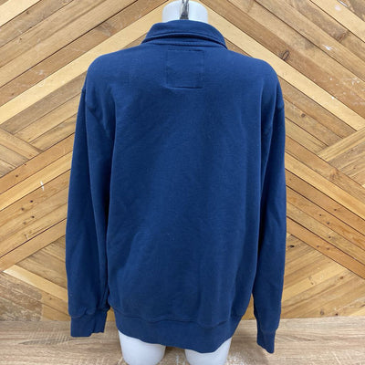 Beaver Canoe - 1/4 Zip-Up Sweater- MSRP $70 : navy blue-men-LG