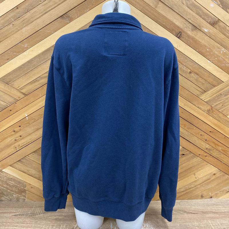 Beaver Canoe - 1/4 Zip-Up Sweater- MSRP $70 : navy blue-men-LG