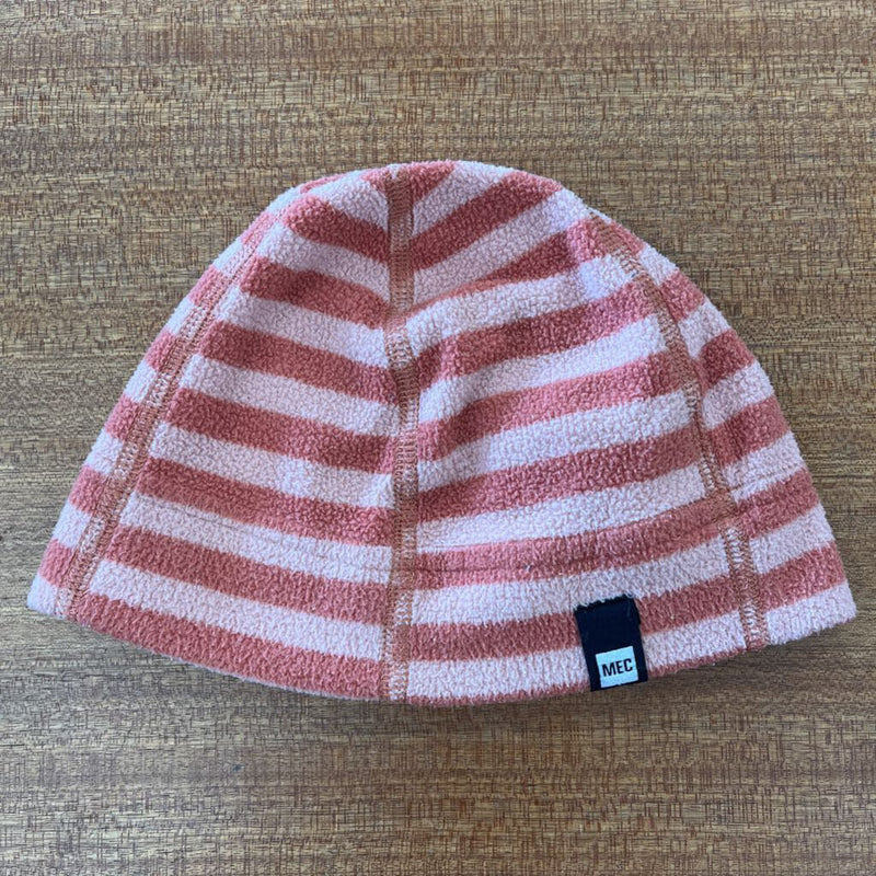 MEC - Kids Striped Fleece Toque - MSRP $15: Pink/Orange-children-XS
