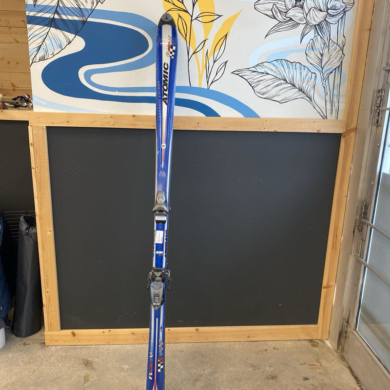 Atomic - Beta Carv 180 with rossignol binding - MSRP $630: blue silver-unisex-180