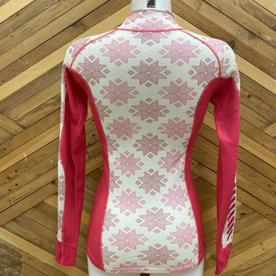 Helly Hansen - Women's 1/4 Zip Baselayer Top - MSRP $85: Pink White -women-SM