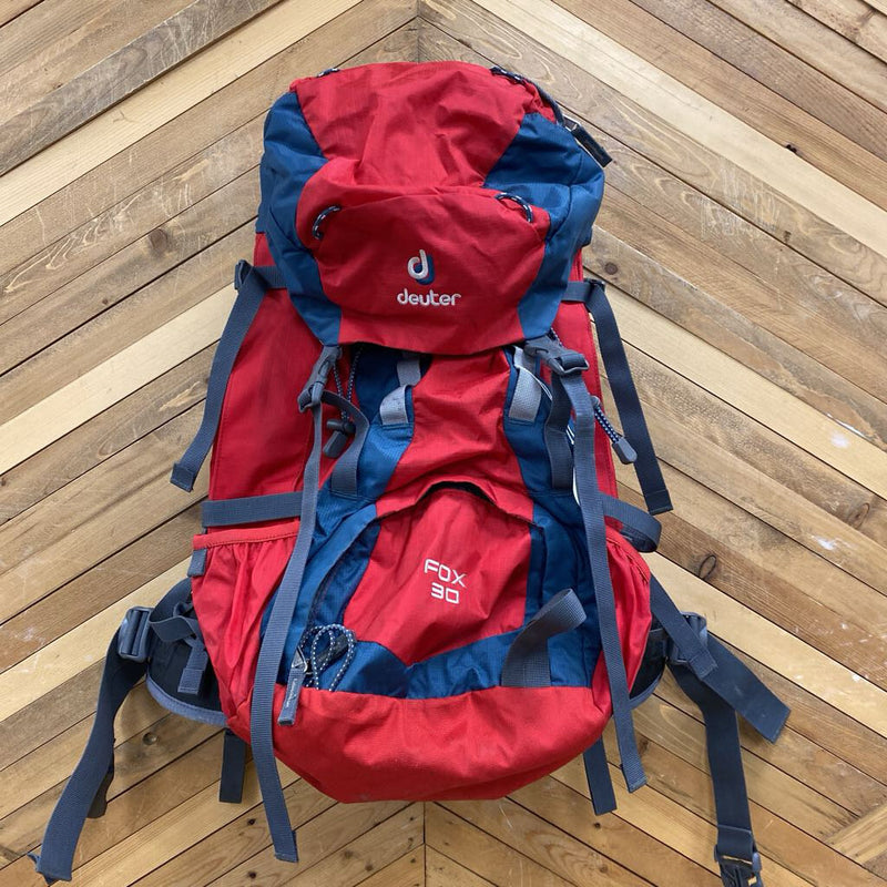 deuter - Fox 30L Kids Hiking Backpack - MSRP $175: Red/Blue/Grey--