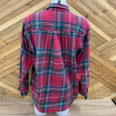 Roots - Button down Flannel - MSRP $70: Pink/Green/Multi-women-MD