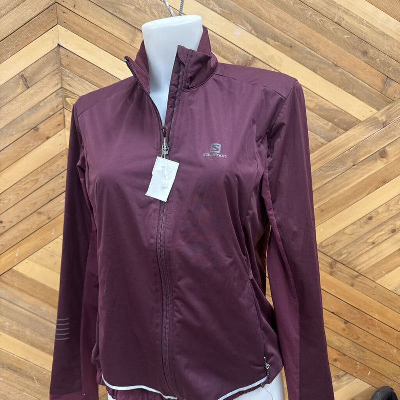 Salomon- fleece lined soft shell jacket- MSRP $ 180: Burgundy -women-LG