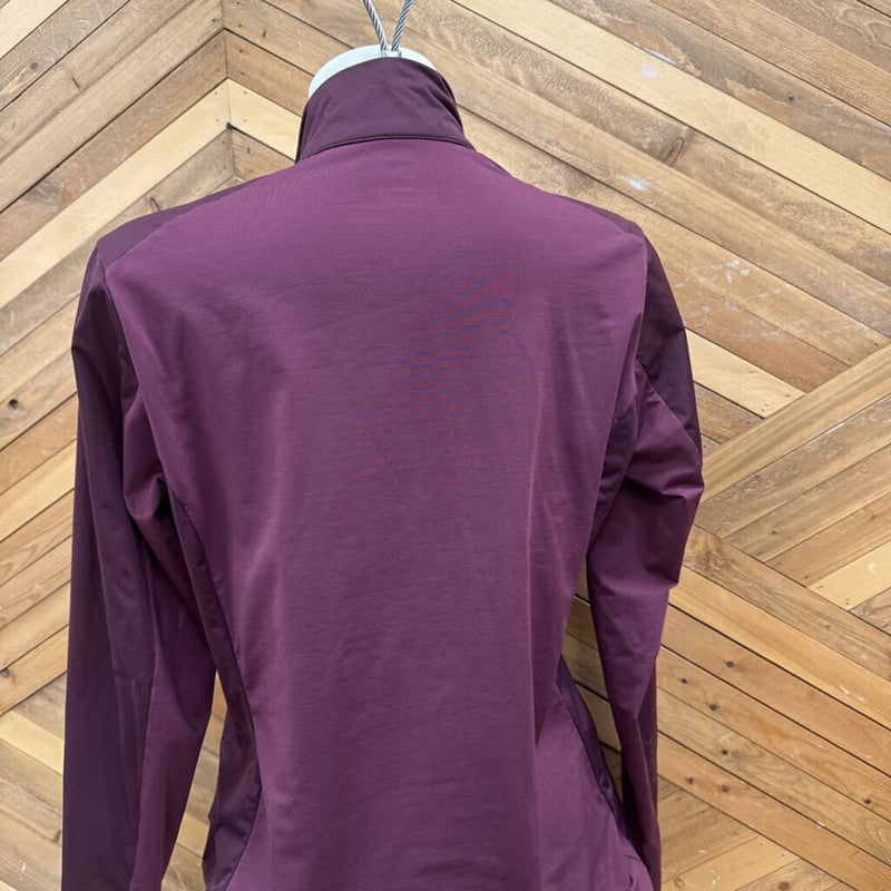 Salomon- fleece lined soft shell jacket- MSRP $ 180: Burgundy -women-LG