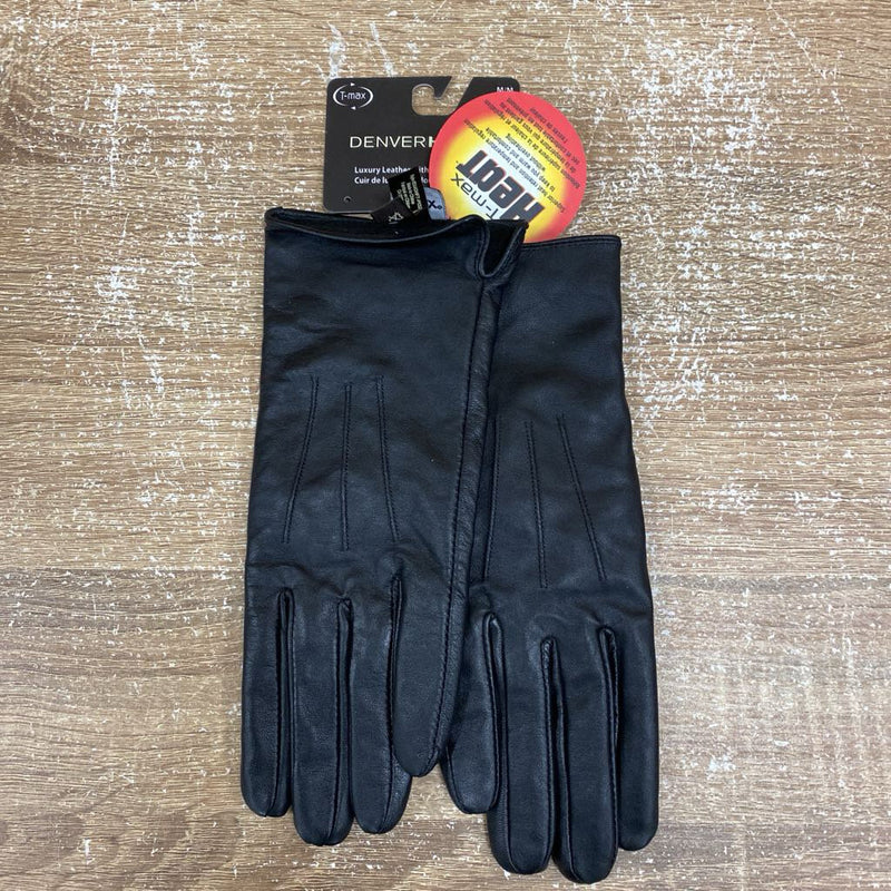 Denver Hayes- Luxury Leather Gloves with T-max Lining: black-men-medium