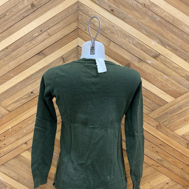 Active Wear Green Knit Sweater: green-women-SM