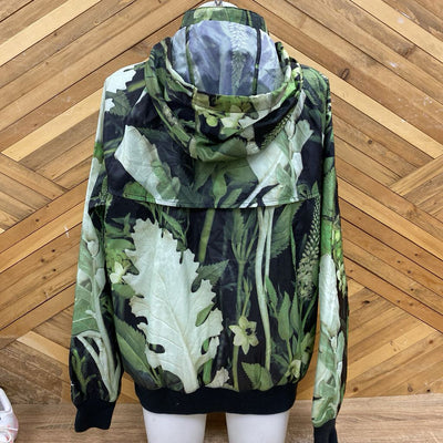 Nike Just Do It Green Floral Windbreaker Jacket: green-men-MD