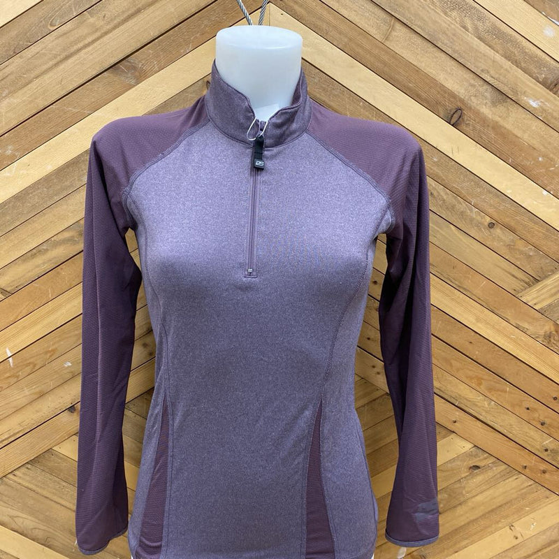Powerskins - 1/4 Zip Base top - MSRP $37: Purple-women-SM