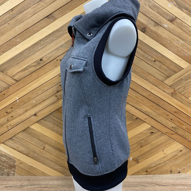 Burton - Hooded Sweater Material Vest - MSRP $90: Grey/Black-women-MD