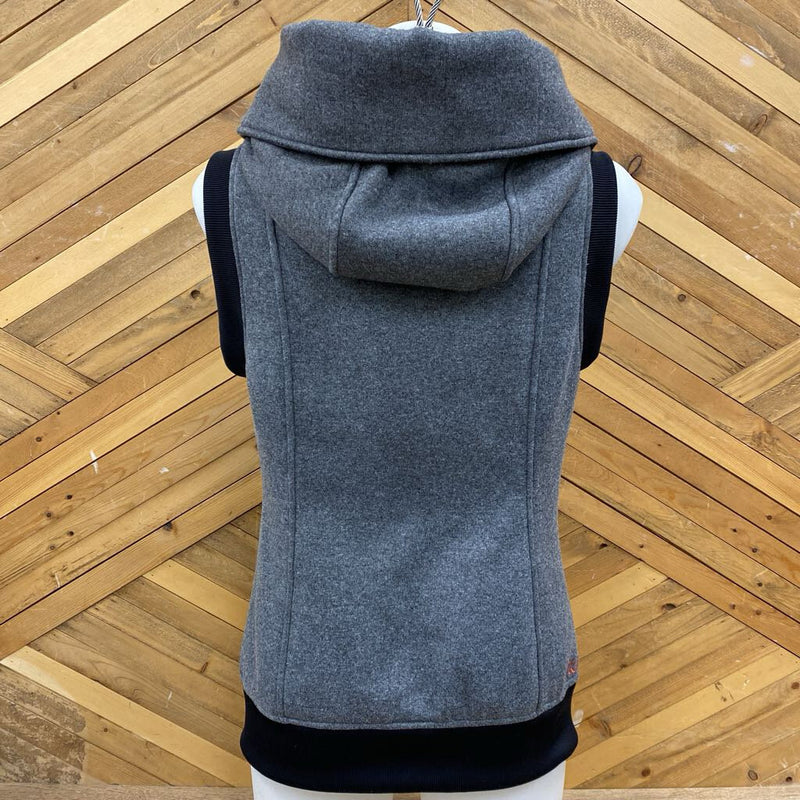 Burton - Hooded Sweater Material Vest - MSRP $90: Grey/Black-women-MD