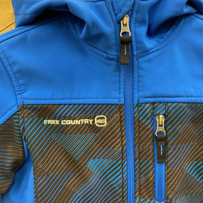 Free Country - Kids' Fleece-Lined Softshell Jacket: Blue/Black-children-XS(4-5Y)
