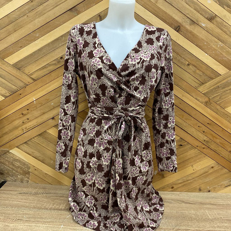 Toad & Co - Long Sleeve Dress - MSRP $180: Brown/Beige/Pink-women-MD