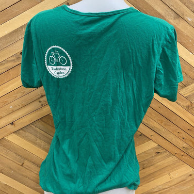 Saskatoon Cycles- Saskatoon Shirt : Green-women-LG