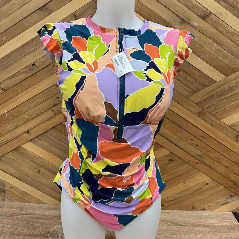 Anne Cole- One-Piece Swimsuit cap sleeve- MSRP $120 : Bright Multi colour -women-12