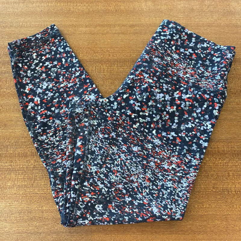Lululemon- cropped legging: navy with splatter -women-md