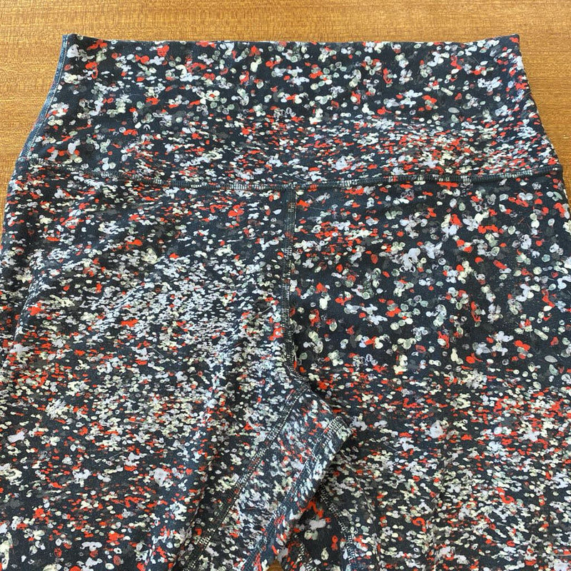 Lululemon- cropped legging: navy with splatter -women-md