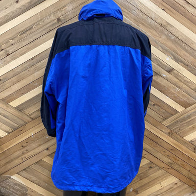 Men's Hooded Shell Jacket: Black/Blue-unisex-XL