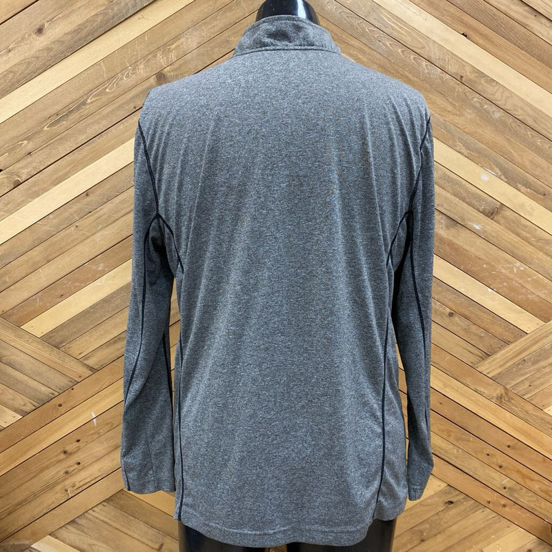 Head- 1/4 zip athletic top: grey -men-LG