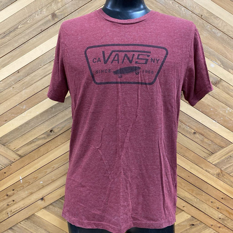 Vans Off The Wall- Short Sleeve T-Shirt: Maroon-men-MD