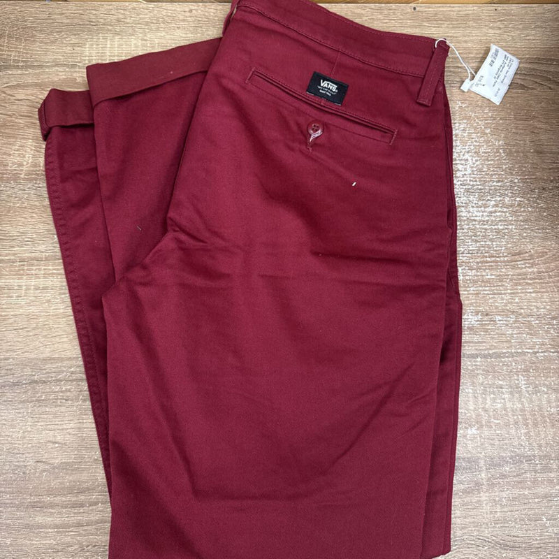 Vans - Authentic Chino Pants - MSRP $75: Burgundy-men-32