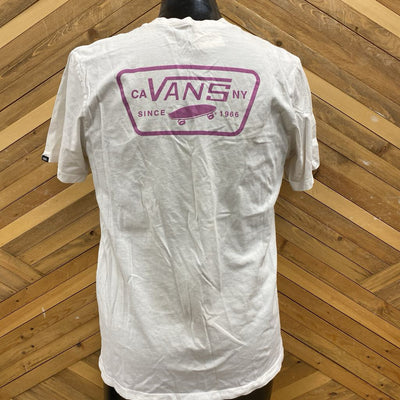 Vans- Custom Fit White T-Shirt: white-unisex-LG