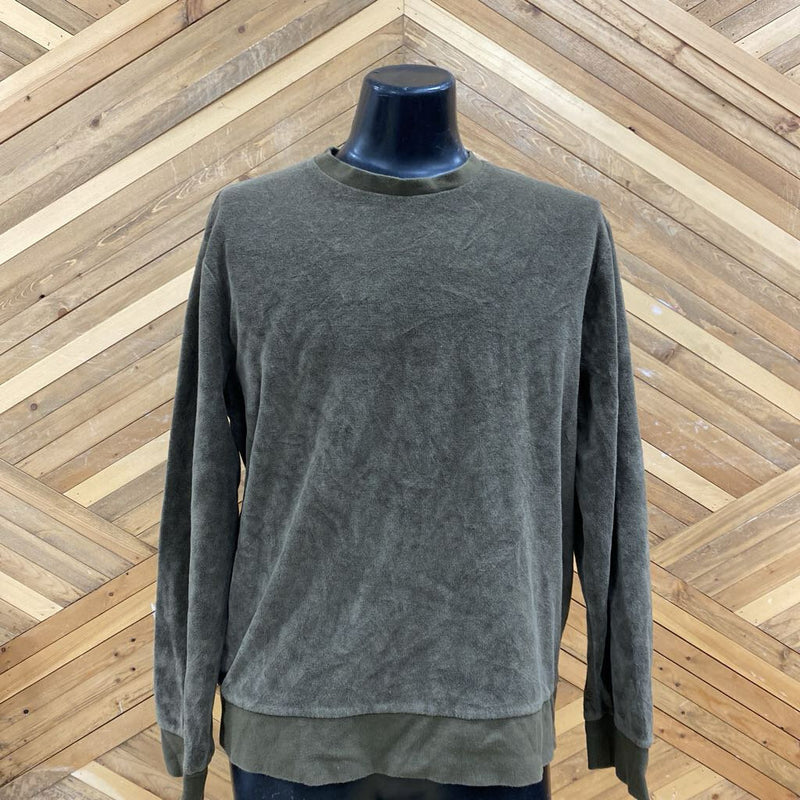 Frank + Oak- Olive Green Long Sleeve Shirt: olive green-men-LG