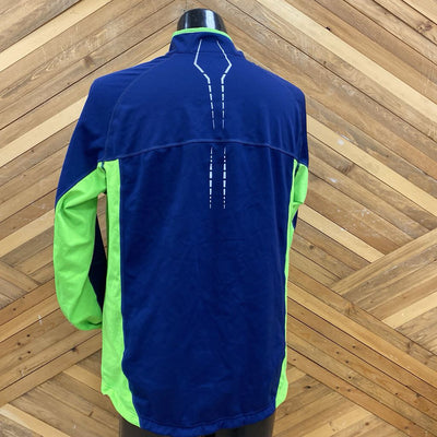 New Balance- Running Men's Jacket- MSRP $130: Navy/Neon Green-men-large