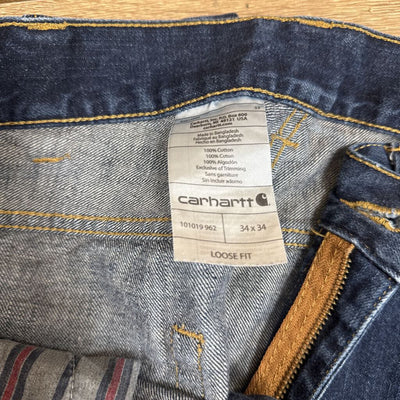 Carhartt- Loose Fit Denim Jeans- MSRP $80: Dark Blue-men-34