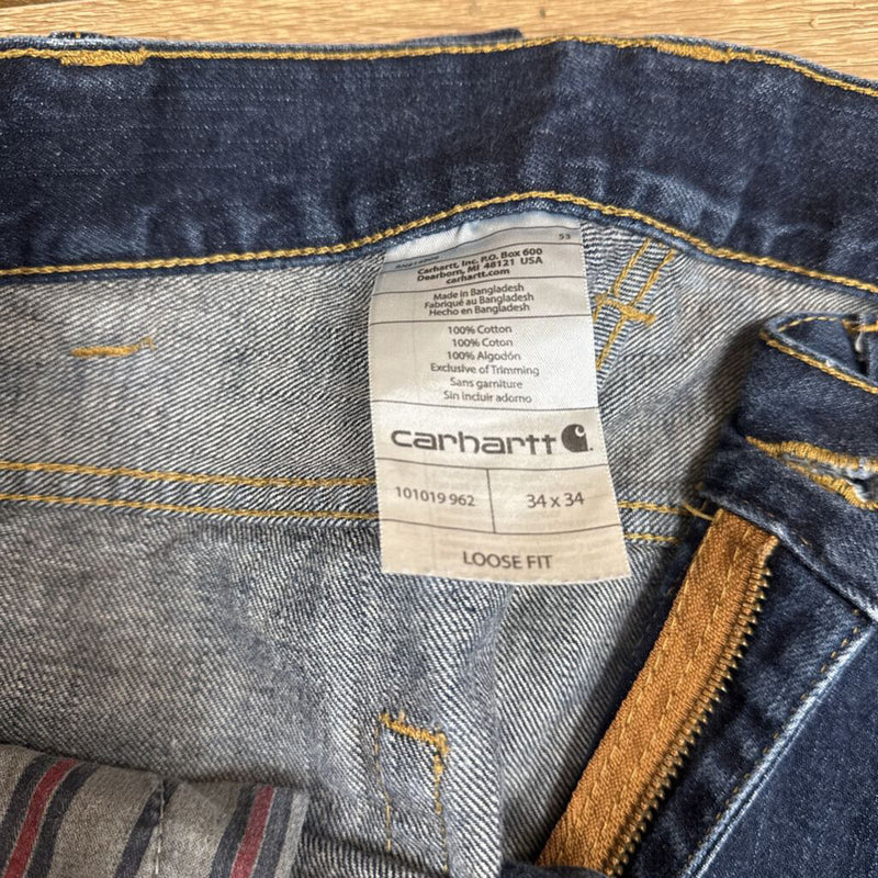 Carhartt- Loose Fit Denim Jeans- MSRP $80: Dark Blue-men-34