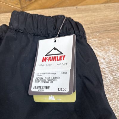 McKinley - Youth AquaMax Elite Phoenix Rain Pants - MSRP $39: Black -children-MD