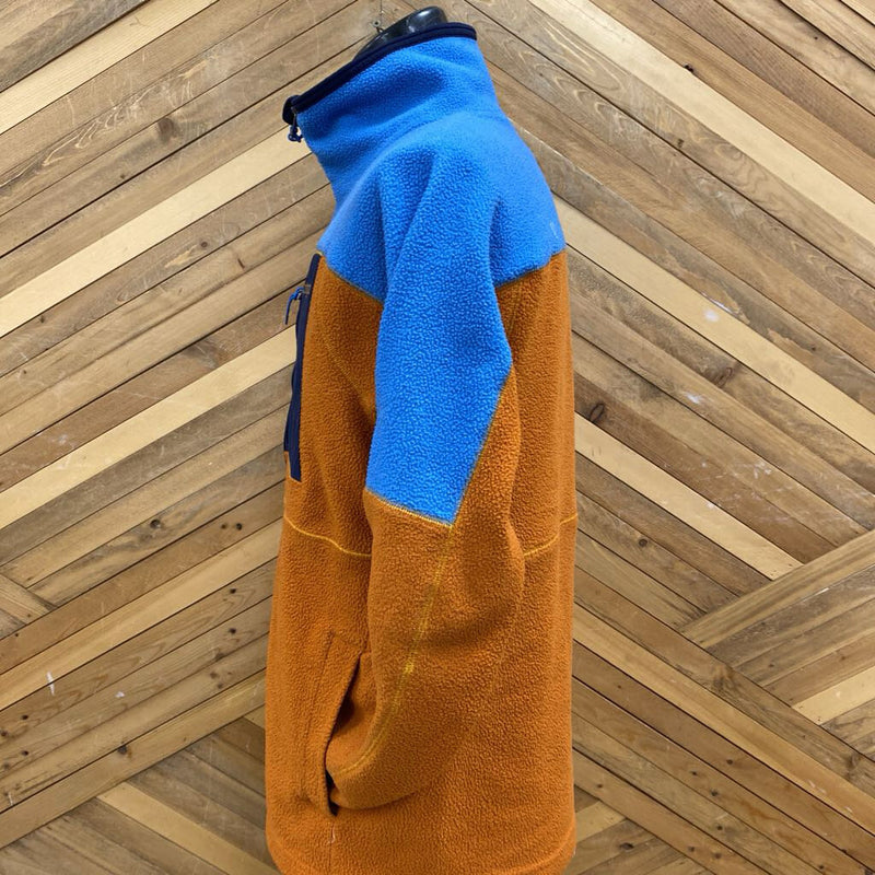 Cotopaxi Fleece Jacket: Orange/Blue-men-SM