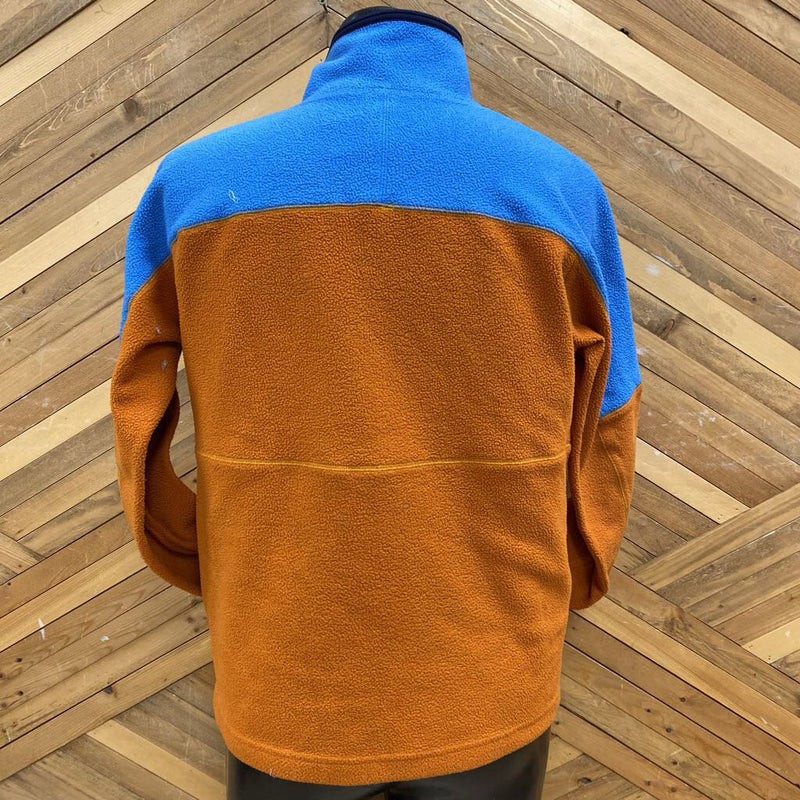 Cotopaxi Fleece Jacket: Orange/Blue-men-SM