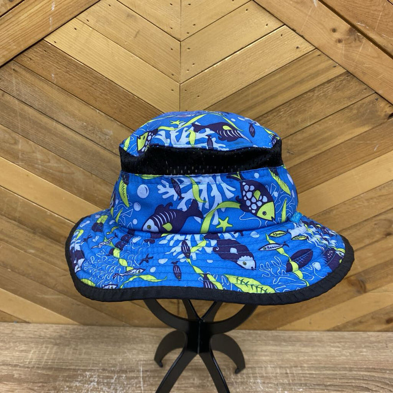 Sun Day Afternoons Baby Sun Hat with Fish Print: Blue-infant-Baby