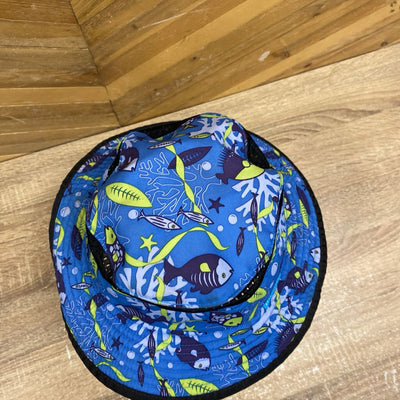 Sun Day Afternoons Baby Sun Hat with Fish Print: Blue-infant-Baby