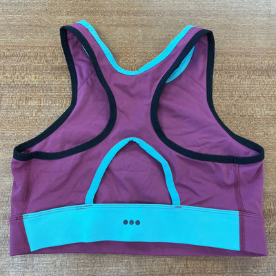 Saucony - Women's Dash Sports Bra - MSRP $65: Teal/Violet/Maroon-women-SM