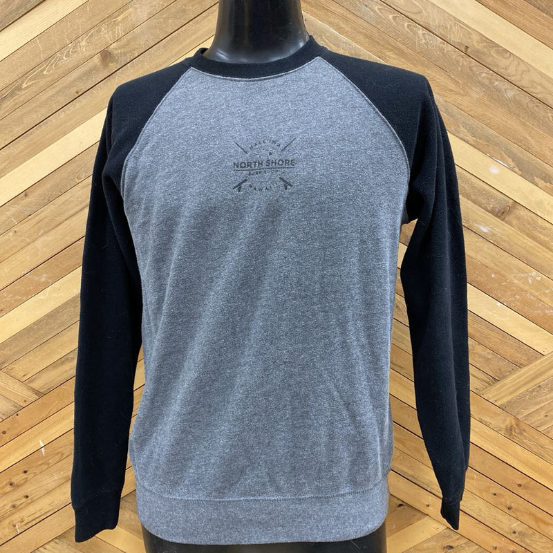 North Shore Surf Shop- Crewneck Sweatshirt: Gray and Black-unisex-MD